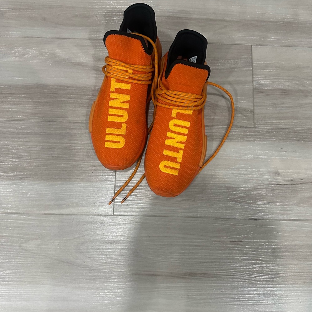 Orange Sneakers with Bold Lettering